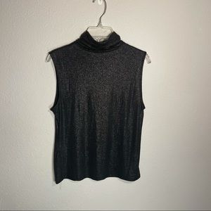 WILLI SMITH Sleeveless Turtleneck Shimmer Blouse